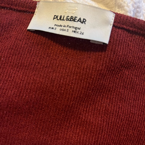 Rust Red Pull & Bear Wrap Around Crop Top - Picture 5 of 6
